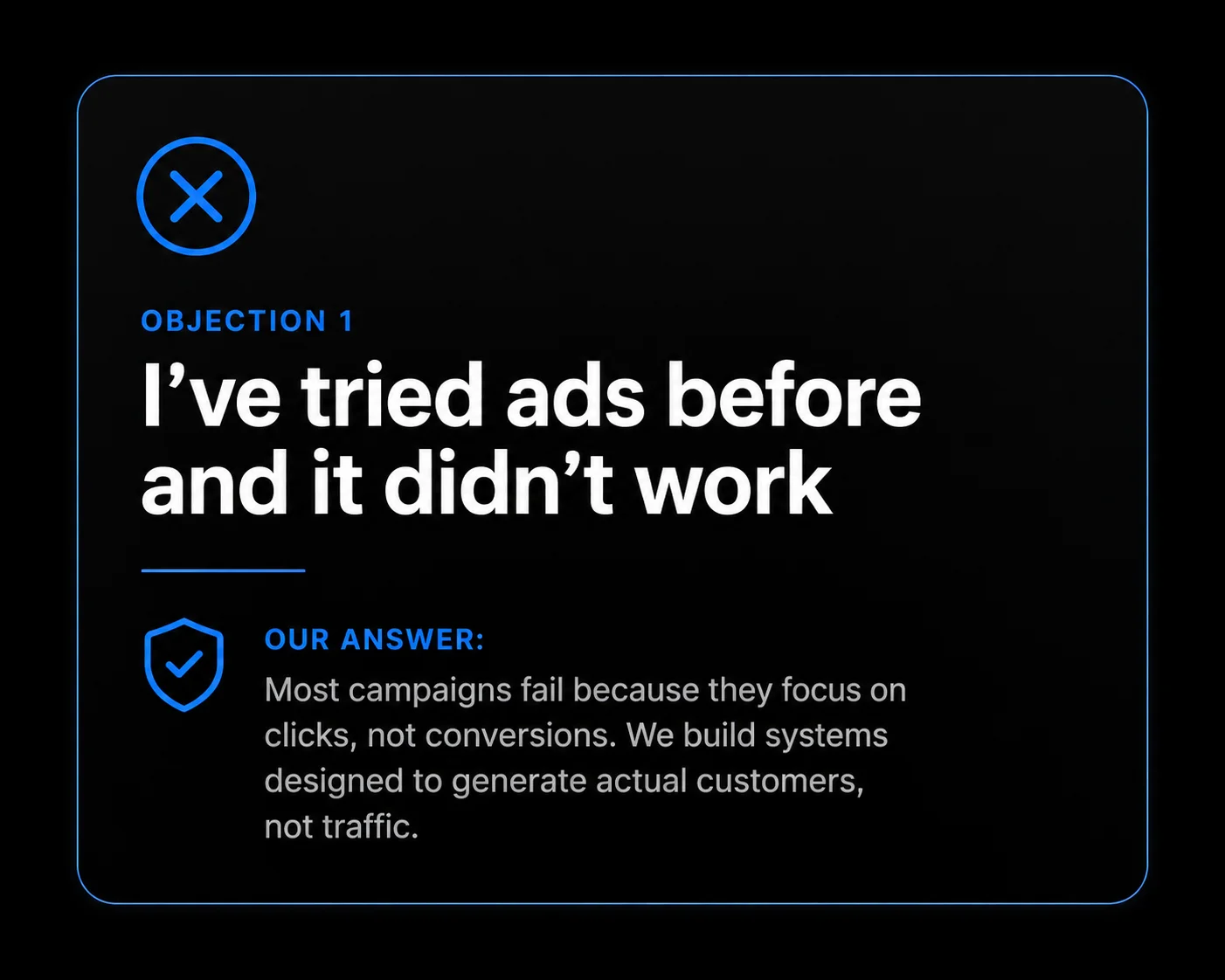 I’ve tried ads before and it didn’t work